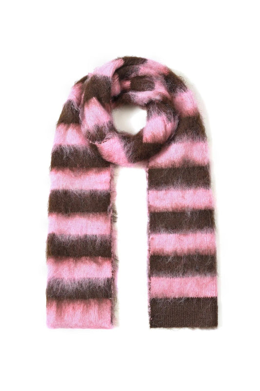 Pink Stripes Slim Scarf