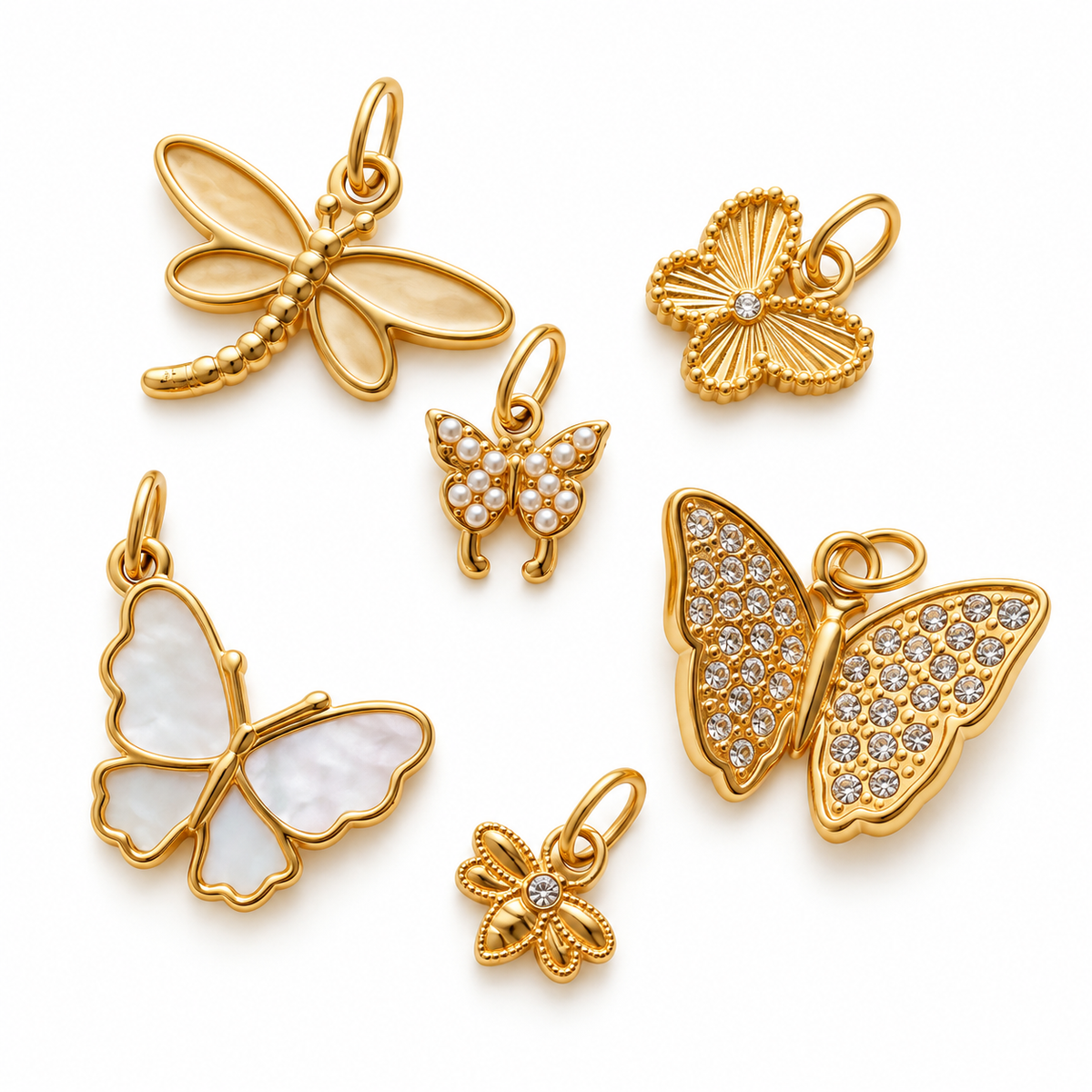 Pearl Butterfly Charm