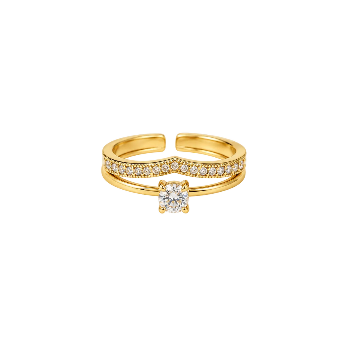 Anillo Solitario Real Dorado